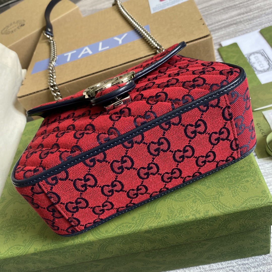 Gucci GG Marmont Mini Top Handle Bag Shoulder Bag 583571 Red